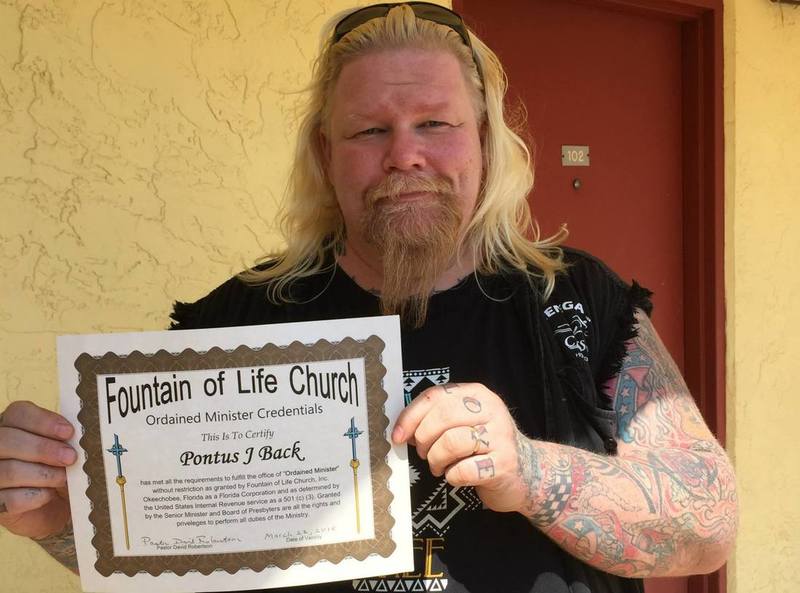 Ordained minister under FOL Church, Okeechobee, Florida