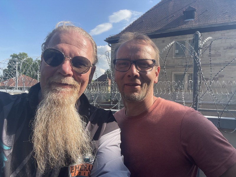 Me with Thomas outside the prison in Kronach