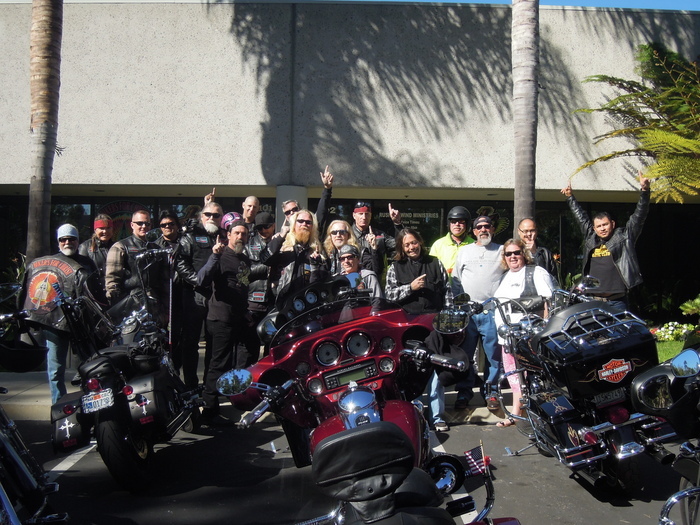 Sunday service at Rushing Wind Biker Church, Oceanside California