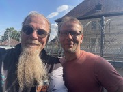 Me with Thomas outside the prison in Kronach
